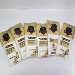 6 packs USA Seneca Vtg NEW White Polypropylene Undersock Sz 9-11 polypro